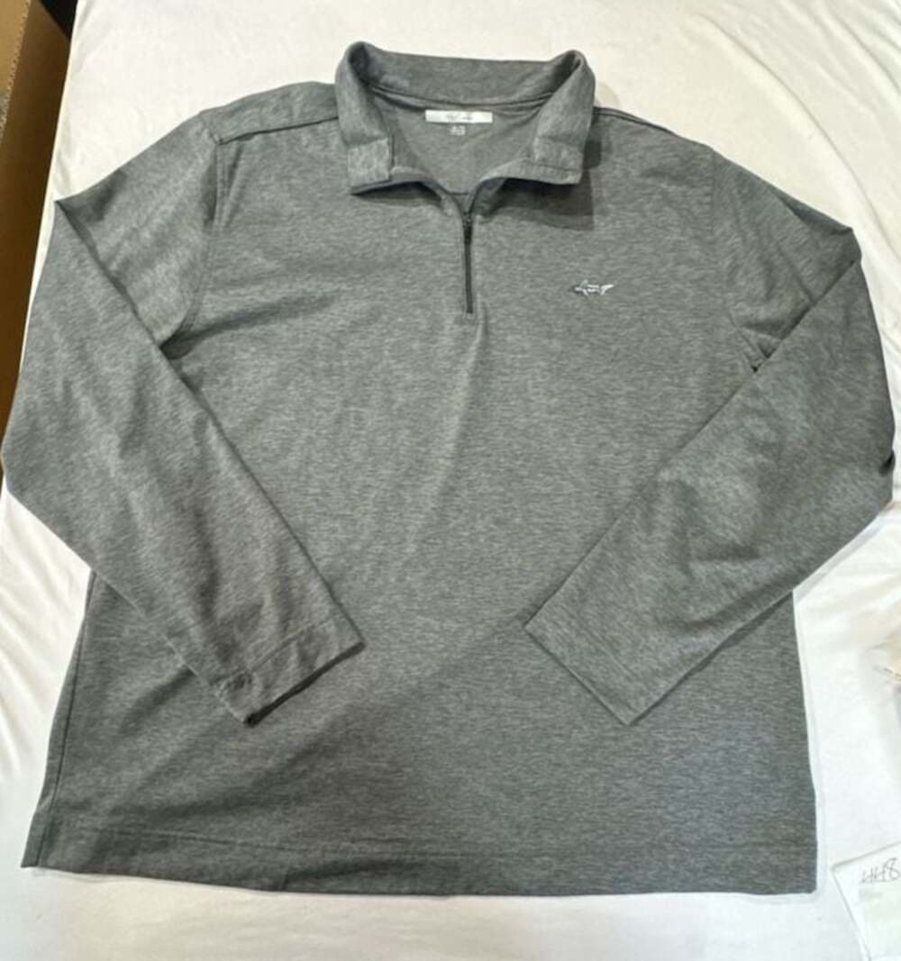 N446 Greg Norman Men's Gray Heathered Long Sleeve Quarter Zip Pullover Size XL